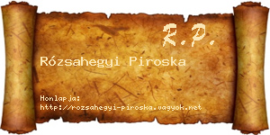 Rózsahegyi Piroska névjegykártya