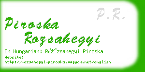 piroska rozsahegyi business card